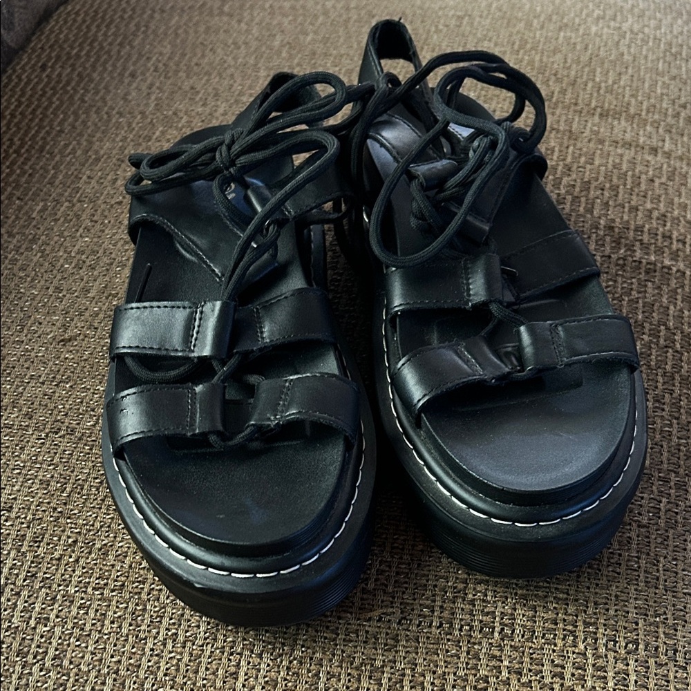 Black Strappy Platform Sandals